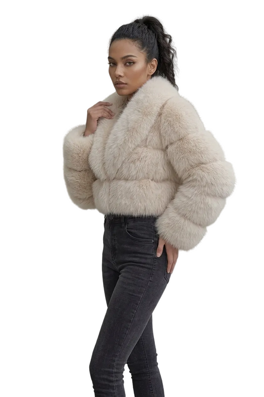 Women Fluffy Cropped Fur Coat | Winter Street Style Fur Jacket