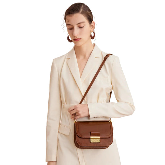 Women Vintage Genuine Leather Flap Bag