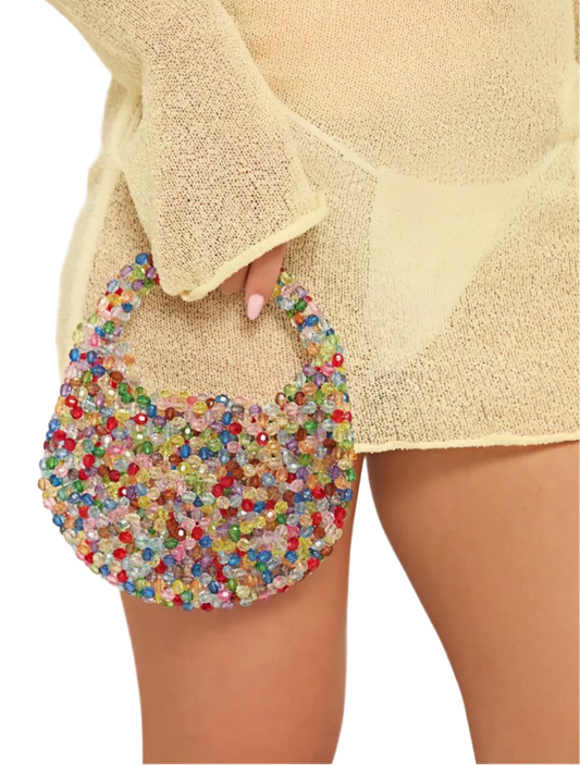 Women Colorful Beaded Handbag | Evening Party Bag | Glittering Handbag