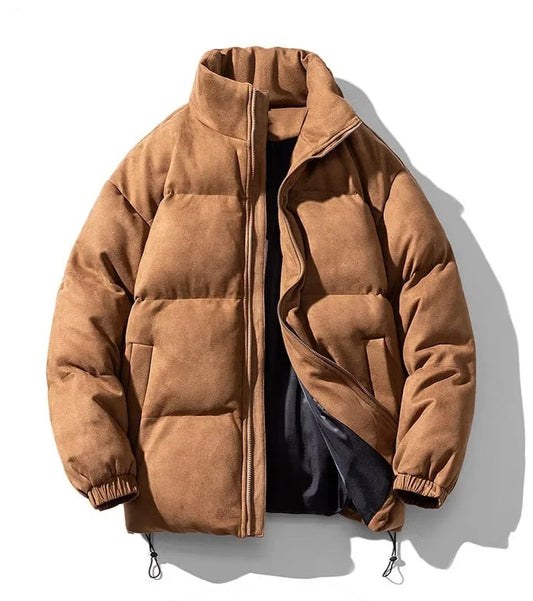 Men Warm Puffer Jacket | Windbreaker | Chamois Leather Cotton-Padded Jacket