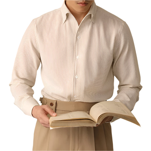 Men Striped Breathable Long Sleeved Dress Shirt | Italian Shirt | Office Shirt | Formal Wear | Collared Shirt