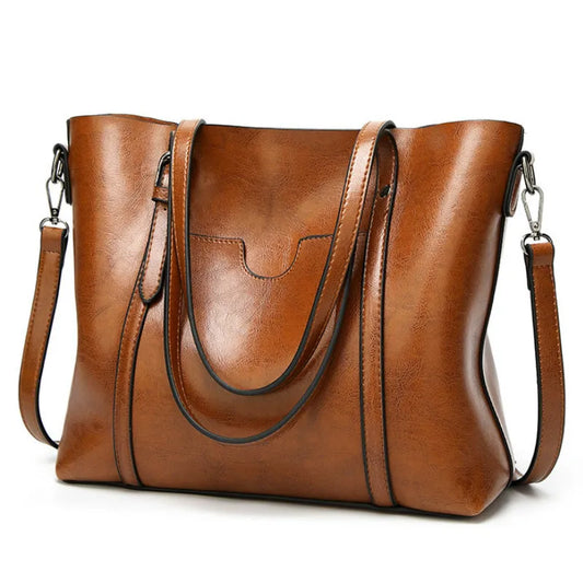 Women Tote Shoulder Bag | Oil Wax Leather Handbag