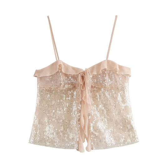 Women Sequinned Top | Backless Top | Cami Top | Camisole Top