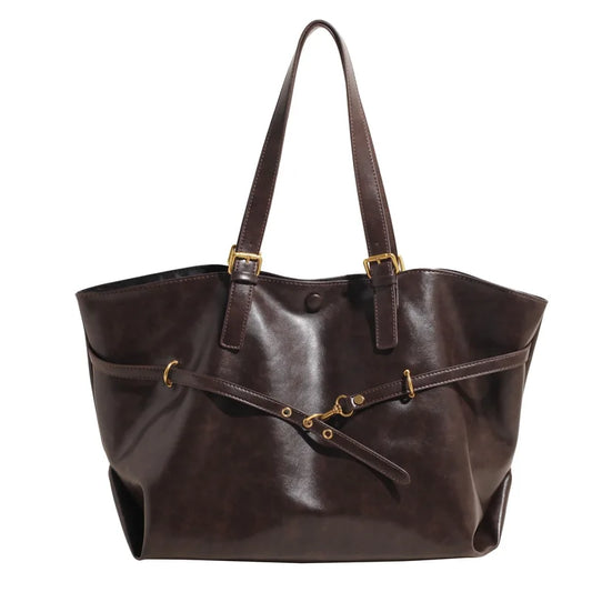 Women Tote Bag | Retro Leather Shoulder Handbag | Y2K Handbag