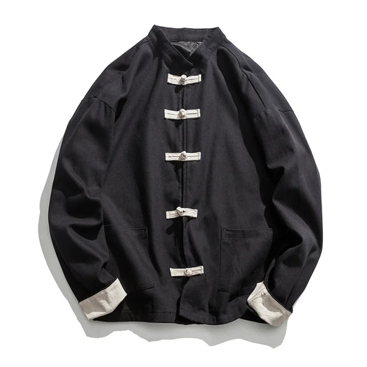 Men Tang Suit Jacket | Linen Top | Long Sleeve