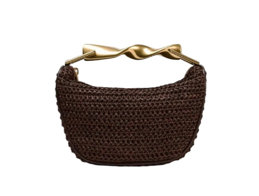 Women Woven Handbag | Rattan Half-Moon | Straw Shoulder Bag | Bucket Bag | Crossbody Bag