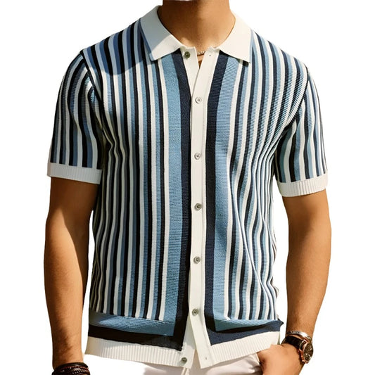 Men Summer Polo Shirt | Men Knit Polo Shirt | Short Sleeve Button Down