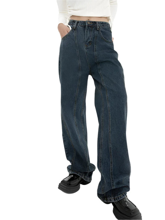 Women Vintage High Waist Baggy Denim Pants | Loose Jeans | Wide Leg Denim Trouser