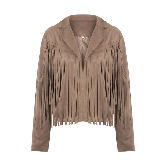 Women Cropped Spring Fringe Jacket | Tassel Jacket