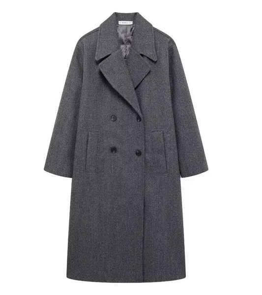 Women Wool Blend Warm Long Coat Jacket | Long Winter Trench Overcoat