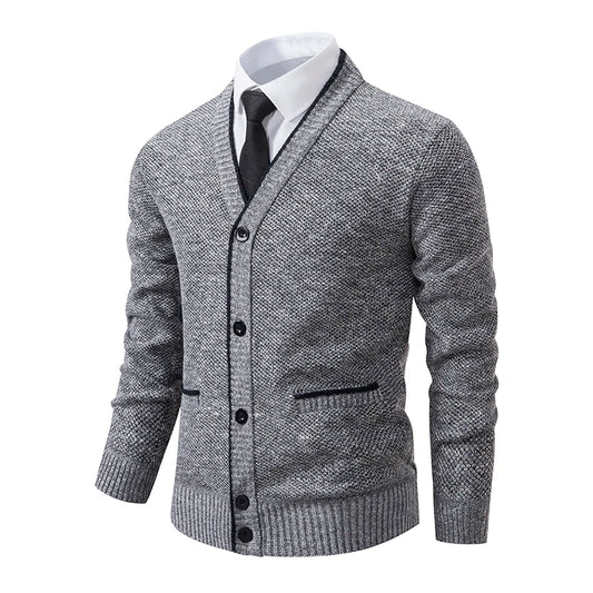 Men's Knitted V-Neck Wool Sweater | Casual Knit Cardigan | Winter Sweater