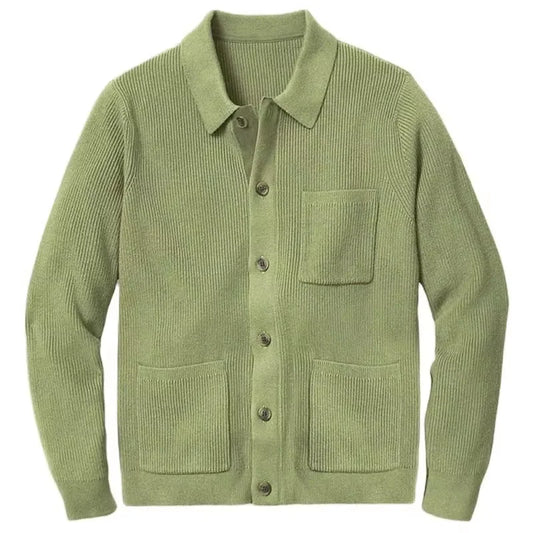 Men Warm Knitted Cardigan | Button Lapel Long Sleeve Sweater