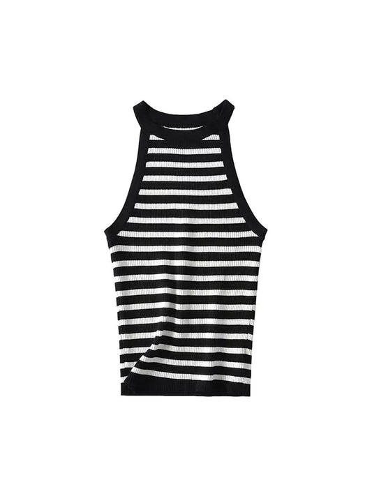 Women Striped Tank Top | Sleeveless Sports Vest