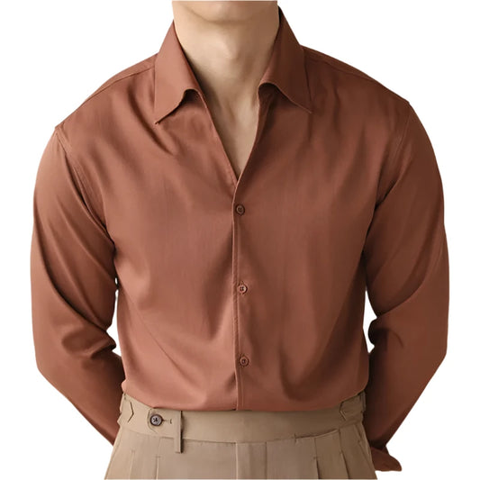 Men Business Long Sleeve Shirt | Office Shirt | Casual Slim Fit Top