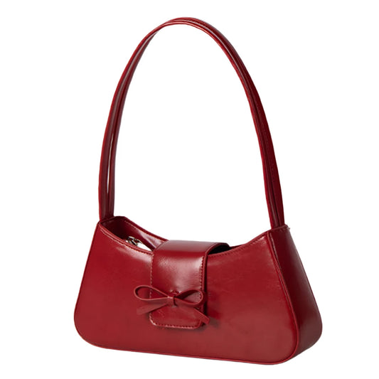 Women Vintage Red Bow Bag | Shoulder Bag