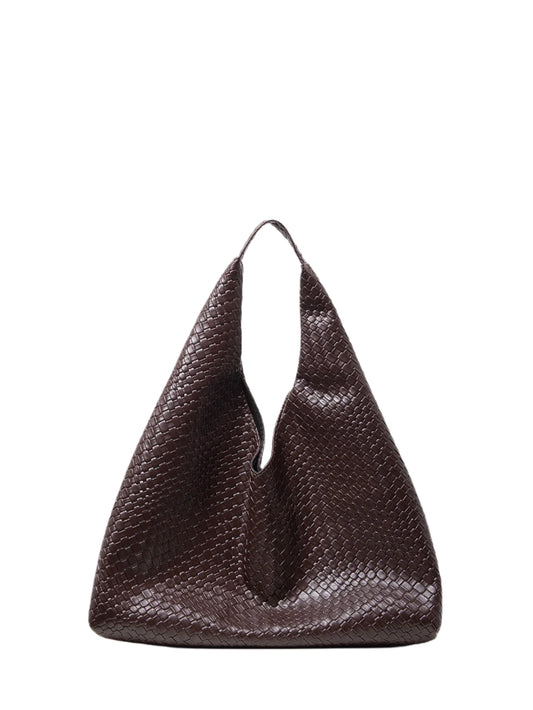 Women Leather Woven Handbag | Large Capacity Tote Bag
