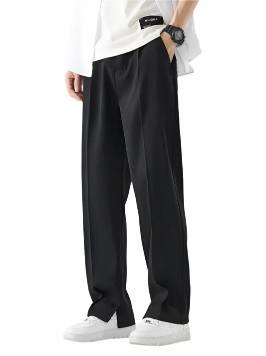 Men’s Classic Soft Pants | Straight Loose Drape Trousers | Breathable Material