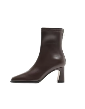 Women Pointed Toe Leather High Heel Boots