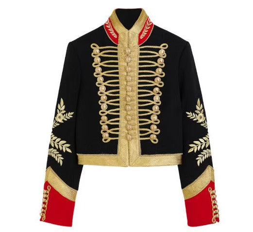 Women Napoleon Jacket | Stand Collar | Full Sleeve | Spring Jacket | Coat | Short Military Jacket