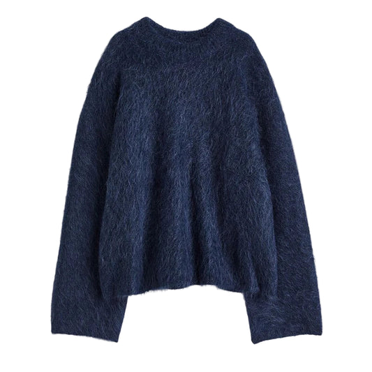 Women Casual Fuzzy Sweater | Pullover | Loose Knitted Sweater | Vintage Streetwear | Long Sleeve | Warm