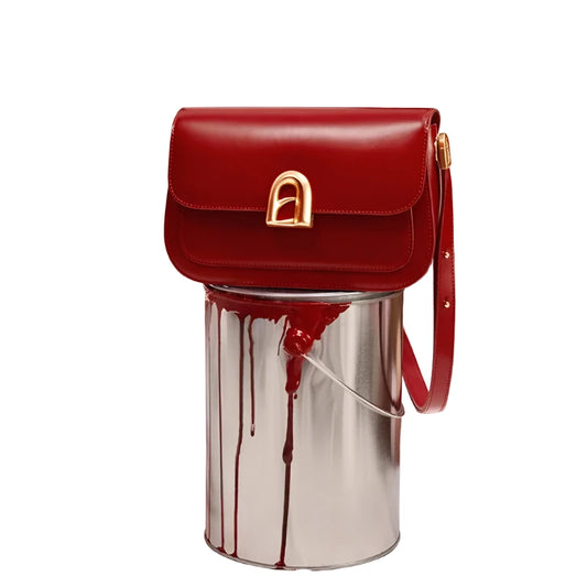 Women Retro Square Leather Bag | Crossbody Shoulder Bag