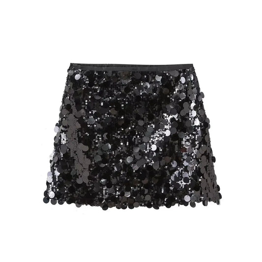 Women Summer Sequined Mini Skirt | Vintage High Waist Skirt