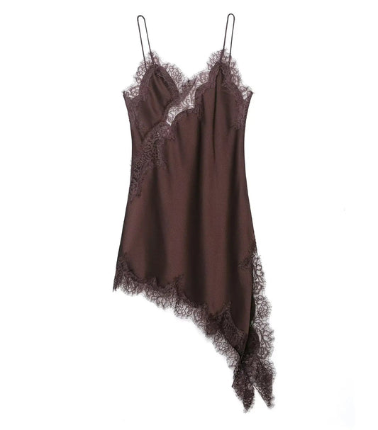 Women Satin Short Sling Dress | Sleeveless | Backless | Asymmetric Party Dress | Summer