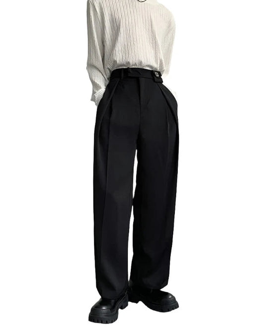 Unisex Black Suit Pants | Loose Oversized Wide Leg Dress Pants | Formal Trousers