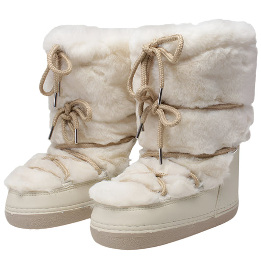 Women Warm Long Fur Snow Boots | Ski Boots | Winter Boots | Mid-calf Boots
