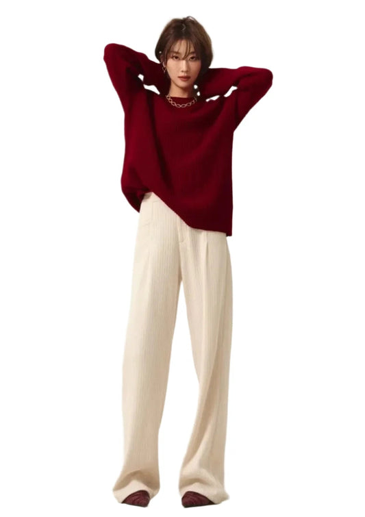 Women Round Neck Cashmere Sweater