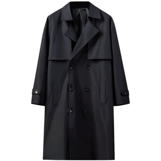 Trench Coat Male Streetwear | Business Casual Loose Long Overcoat | Windbreaker Trench Coat