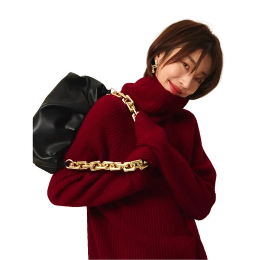 Women High Neck Cashmere Sweater