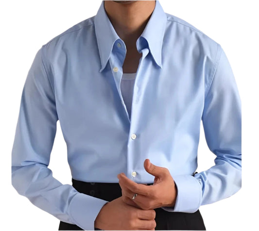 Men Plain Long Sleeve Casual Business Dress Shirt | Formal Shirt