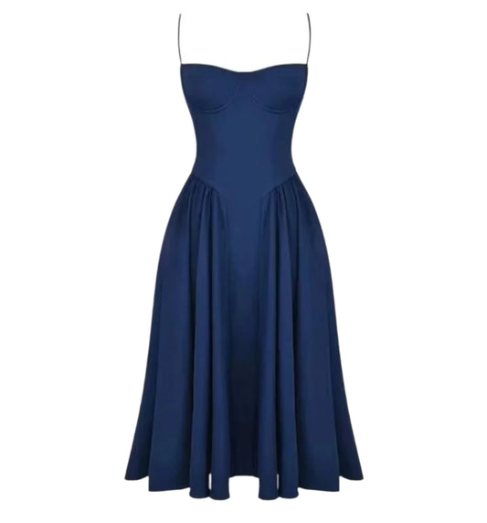 Women Pleated Sling Summer Dress