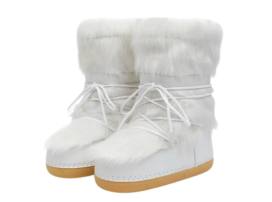 Women White Winter Boots | Plush Snow Boots