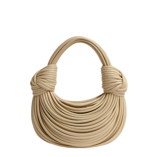 Women Luxury Designer Handwoven Noodle Bag | Rope Knotted | Hobo Evening Clutch