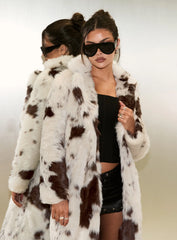 Women Winter Animal Print Fur Coat | Thick Warm Long Coat