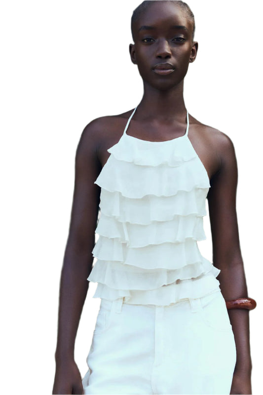 Women Halter Neck Top | Sleeveless | Backless Bow Top | Off Shoulder