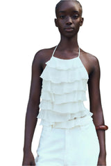 Women Halter Neck Top | Sleeveless | Backless Bow Top | Off Shoulder