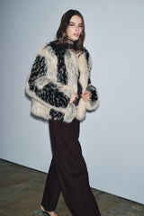Women Fur Jacket | Short Coat | Elegant Fluffy Loose Jacket | Warm Long Sleeve Jackett | Fur Coat