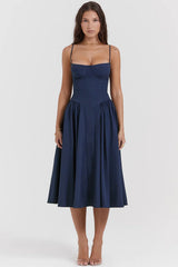 Women Pleated Sling Summer Dress