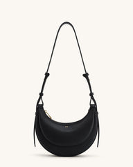 Women Leather Half Moon Crossbody Bag | Commuter Bag | Underarm Bag