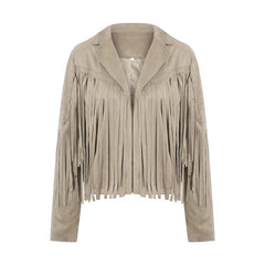 Women Cropped Spring Fringe Jacket | Tassel Jacket