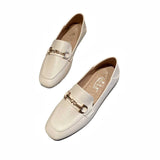 Women White Loafers Slip-On | Women Flats | Ladies Vintage Leather Moccassins