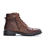 Men Boots Genuine Leather High Top British Ankle Boots