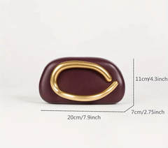 Women Gold Closure Box Clutch Bag | Party Clutch