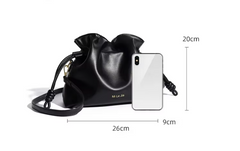 Women Leather Crossbody Bucket Bag