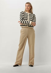 Women Striped Knitted Sweater | Striped Cardigan | Round Neck