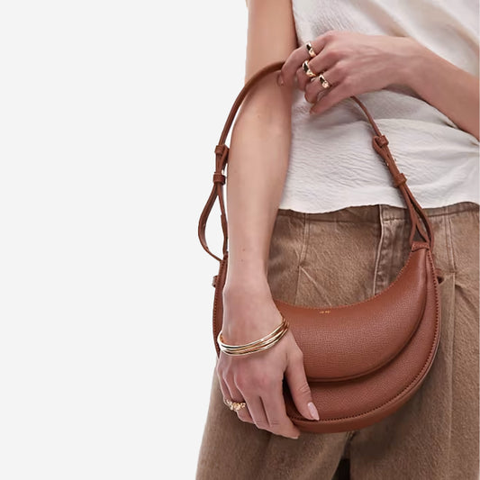 Women Leather Half Moon Crossbody Bag | Commuter Bag | Underarm Bag