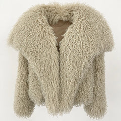 Short Mongolian Fur Coat | Women Luxury Cropped Fur Coat | Warm | Winter